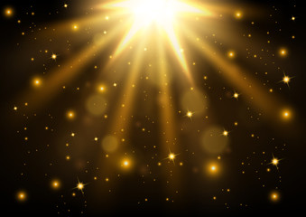 Gold lights shining Vector Illustration