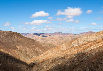 Beautiful volcanic mountains on  Fuerteventura. Canary Islands.