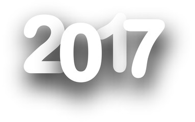 2017 New Year white background.