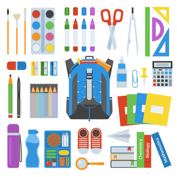 School bag vector set.