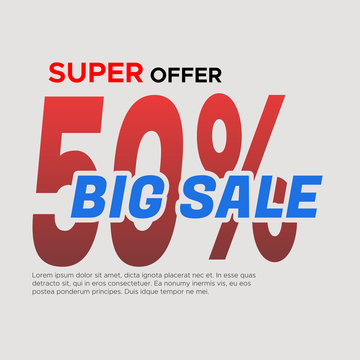 Super sale banner. Sale and discounts. Vector illustration