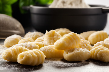 Uncooked homemade gnocchi