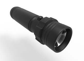 3d illustration of flashlight. white background isolated. icon for game web.