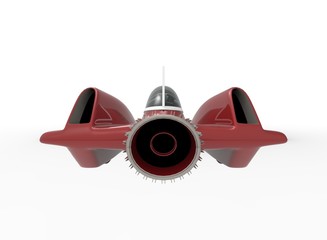 3d illustration of sci-fi concept car. white background isolated. icon for game web.