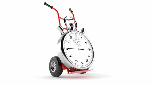 Hand truck with stopwatch