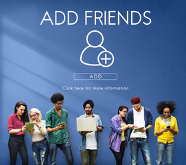 Add Friends Social Media Graphic Concept