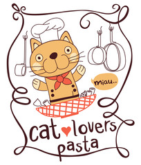 cat lovers doodle vector