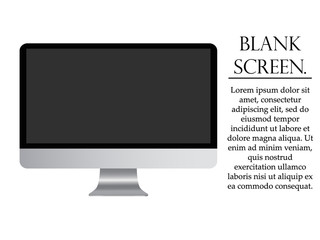 Blank screen. Computer monitor on a white background 