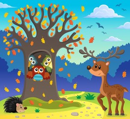 Obraz na płótnie Canvas Owl tree theme image 5