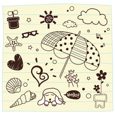 Naklejka premium vector cute doodle sketch
