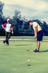 Obraz premium Golf. On the putting green