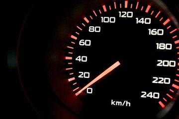 Red light of mile gauge.