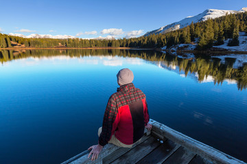 Man on the lake