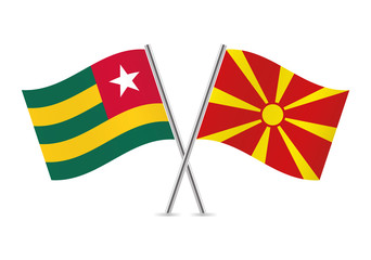 Togo and Macedonia flags. Vector illustration.