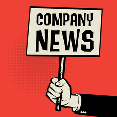 Poster in hand, business concept with text Company News