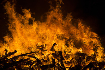 Flames of a campfire