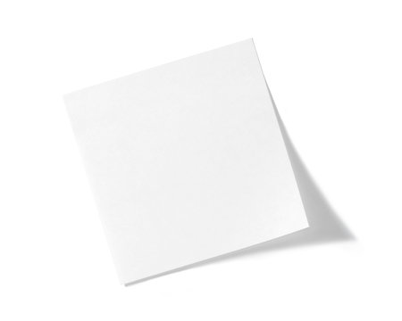White  sticky note isolated