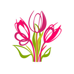 Tulips abstract. Vector