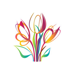 Tulips abstract. Vector