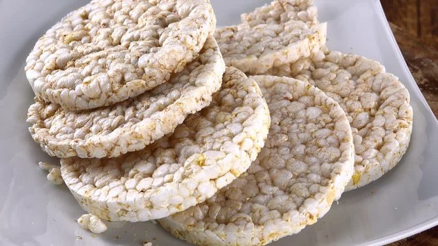 Portion of fresh made rotating Rice Cakes (4K UHD footage)