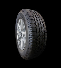 tire isolated on a black background