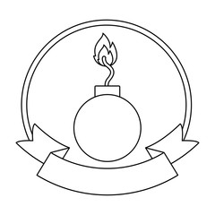 Bomb icon. Security system warning protection and danger theme. Isolated design. Vector illustration