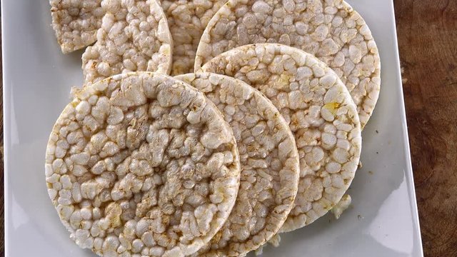 Fresh made rotating Rice Cakes (seamless loopable; 4K)