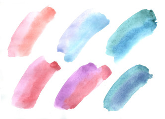 Watercolor brushstrokes
