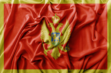 Ruffled waving Montenegro flag