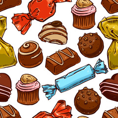 seamless colorful chocolate candies