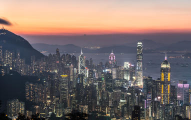 Fototapeta na wymiar Stunning Hong Kong sunset