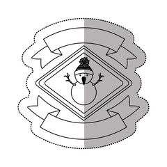 Snowman icon. Merry Christmas season decoration and card theme. Isolated design. Vector illustration