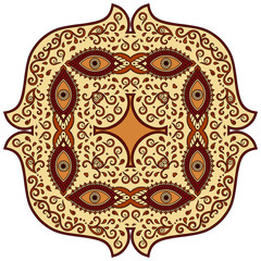 Vector color mandala. Mehndi style.
