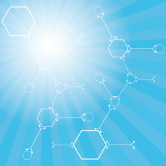 Abstract molecules medical background.
