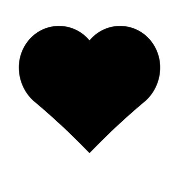 Black heart vector icon.