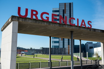 Oviedo, Spain - November 25: Huca Hospital Emergencies Zone, on November 25 2016