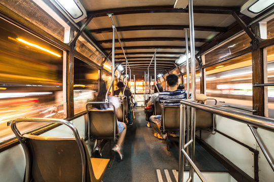 Hong Kong Tramways At Night