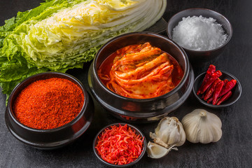 白菜キムチと韓国食材 Chinese cabbage kimchi Korea gourmet