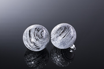 Beautiful shiny balls on a black background