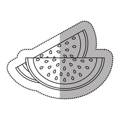 Watermelon fruit icon. Healthy organic and fresh food theme. Isolated design. Vector illustration