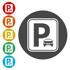 Parking Icon Vector, Paid parking icon 