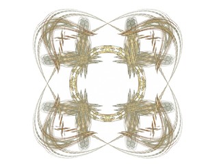 Abstract fractal with yellow pattern