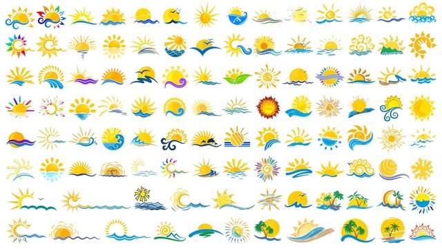 Logos sun and sea.