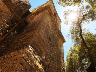 View of the Bell Tower for the Cathedral of Erice in Sicily, Italy. © opolja
