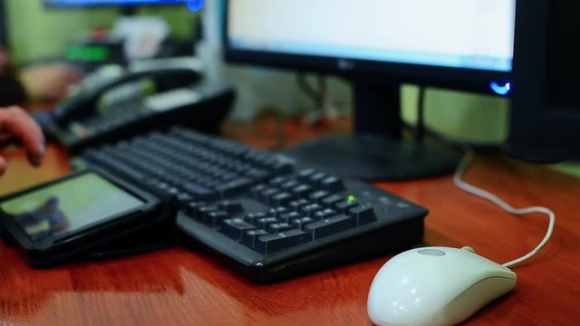 Man hands typing on a laptop keyboard