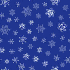 Vector seamless texture. Pattern with stylized decorative snowflakes