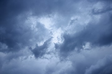 Obraz premium blue sky and big cloud with covered raincloud beautiful in nature