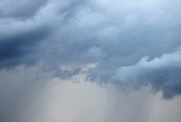 Fototapeta premium blue sky and big cloud with covered raincloud beautiful in nature