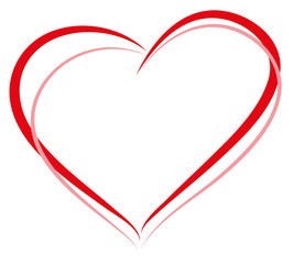 Red and pink heart shape. Lesbian couple sign