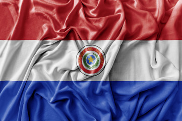 Ruffled waving Paraguay flag